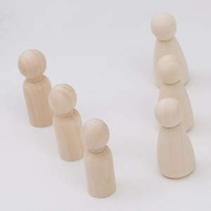 Figura Pequeña de Madera Natural sin Acabado de 55 mm para Manualidades Infantiles, Juego de Juguetes DIY - Product Image 3
