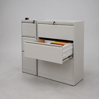 Armoire de rangement métallique à 4 tiroirs en acier pour dossiers A4/F4, meuble de classement en fer pour école et bureau