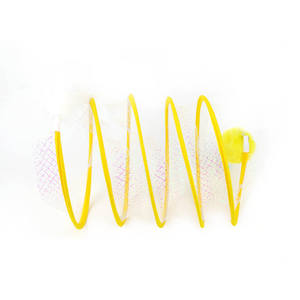 Túnel para Gatos Plegable Interactivo, Juguete Plegable en Espiral con Resorte, Tubo para Gatos de Interior con Pluma de Ratón - Product Image 5