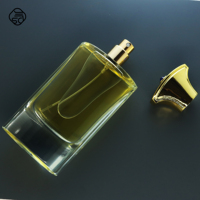 Flacon de parfum en verre transparent cylindrique vide de 80 ml avec bouchon doré à couronne et pompe pulvérisatrice à sertir, logo personnalisé