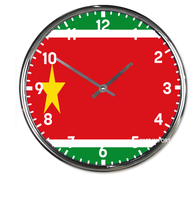 Jam Dinding Bulat Bendera Ghana Jam Dinding Tanpa Suara Klasik Jam Dinding Tenaga Baterai untuk Kantor Rumah Ruang Tamu