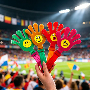 Hand Clapping Board Plastic Smiley Face Cheerleading Props Multiple Colors For Sports Events And Parties - Product Image 2