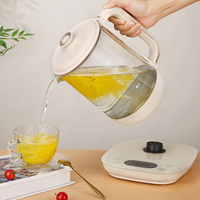 Bouilloire électrique en verre 1,8L + 1,2L avec pot à ragoût en céramique, cuiseur multifonctionnel pour la santé, pour faire bouillir du thé et des soupes, pour usage en cuisine