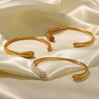Bracelet en acier inoxydable 18 carats à ouverture lisse armure galvanisée pour femme