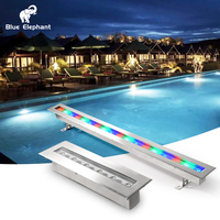 Lumière LED sous-marine linéaire pour piscine, en acier inoxydable, DMX 512, RGBW, 32W, 1000mm, IP68, télécommande, pour cascade