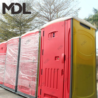 Toilette mobile de luxe de Guangzhou, toilette préfabriquée bleue, toilette en plastique portable