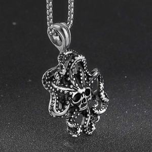 Pendentif créatif en acier inoxydable Hip Hop Cthulhu, animal marin mythique, pieuvre, monstre marin pour hommes, vente en gros - Product Image 1