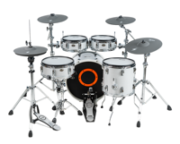 Kit de batterie électronique de luxe à double couche, édition argent 2025, instrument de percussion - Compatible avec le mode Lightning Coach