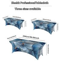 Nappe personnalisée en petite série, exclusive, à imprimé floral rétro, en spandex élastique épaissi, motif grandes fleurs, pour usage domestique