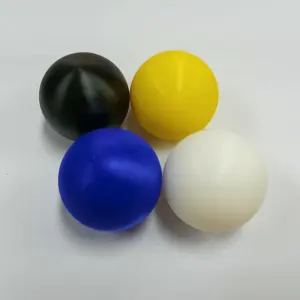 चीन कस्टम उच्च गुणवत्ता 8 मिमी -500 मिमी सफेद/काला पोम नायलॉन पीटीएफई पीई प्लास्टिक ठोस गेंद