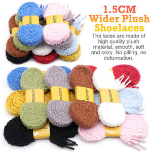 WEGOODZF, cordones personalizados de 15mm de ancho, planos, coloridos, suaves y peludos, cordones de zapatos esponjosos de felpa de alta calidad, cordones suaves deportivos informales - Product Image 3