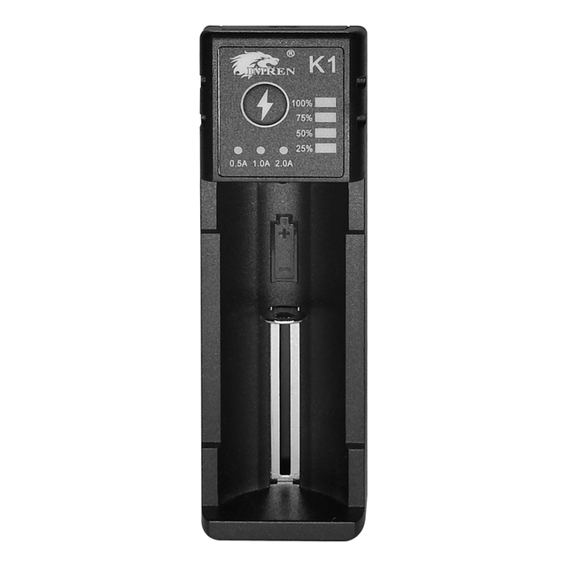 IMREN K1 1-slots Universal Li Ion Battery Charger 18650 16340 CR123A 20700 21700 Smart Charger (US Plug)