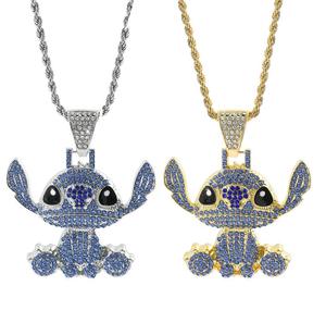 Collar <span class=keywords><strong>de</strong></span> Zirconia Elegante para Hombre, Chapado en Oro <span class=keywords><strong>de</strong></span> 14K, <span class=keywords><strong>Cadena</strong></span> Cubana con Eslabones, Forma <span class=keywords><strong>de</strong></span> Animal, Accesorio Transfronterizo, Aleación <span class=keywords><strong>de</strong></span> Zinc, Unisex, Regalo - Product Image 1