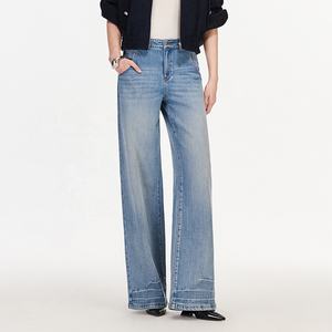 Pantalones <span class=keywords><strong>Vaqueros</strong></span> Holgados de Lyocell Suave y Ecológico de Fábrica Personalizada LARSUR, Pantalones de Mezclilla Rectos y Desgastados para <span class=keywords><strong>Mujer</strong></span> - Product Image 1