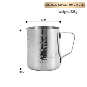 Mousseur à lait manuel en acier inoxydable DF826, tasse de 1500 ml, échelle graduée 10 cm x 16 cm, pour café, latte art, pichet à lait - Product Image 5