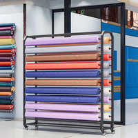 Présentoir textile mobile simple face Support de supermarché pour rangement de nappes Support de présentation en tissu pour cartes de couleur