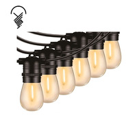 Guirlande lumineuse solaire à LED avec ampoules S14, 15 lampes, décoration de mariage en plein air