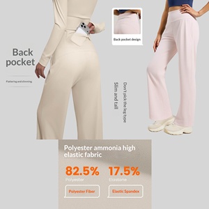 Leggings de <span class=keywords><strong>yoga</strong></span> taille haute pour femme, coupe droite avec poches, ajustement flatteur, haute élasticité pour le <span class=keywords><strong>yoga</strong></span> et le fitness, fabricant - Product Image 3