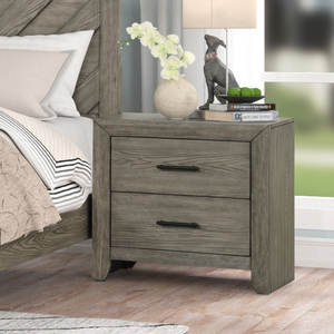 Cama con plataforma y diseño de chevron, cómoda, mesita de noche y armario para decoración rústica y contemporánea del hogar, juego de dormitorio - Product Image 4