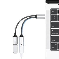 Adaptateur Hub USB-C Double Port 60W Haute Qualité Femelle-Mâle Blindé Tressé+ABS 14,5cm Argent Répartiteur Convertisseur OTG pour Téléphone Portable