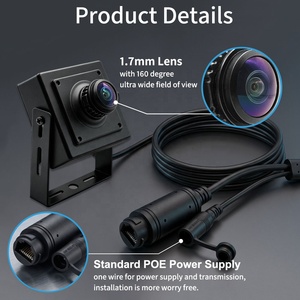 Kamera IP PoE Mini Audio 2MP Lensa Sudut Lebar 1.7mm Kamera Keamanan Mikrofon Dalam Ruangan Jaringan <span class=keywords><strong>CCTV</strong></span> - Product Image 2