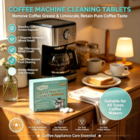 Tablettes de nettoyage pour machine à café entièrement naturelles, détartrant non toxique pour machine à expresso, nettoyant de qualité alimentaire