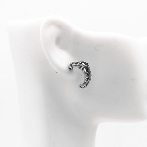 Pendientes de acero de titanio yunnique con incrustaciones de circonita, diseño geométrico en forma de luna, color blanco y negro - Product Image 4