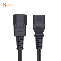 Haute qualité personnalisé IEC C13 à C14 mâle à femelle prise d'extension connecteur de câble cordon d'alimentation pour armoire PDU d'ordinateur