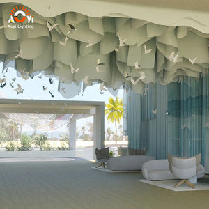 Installation <span class=keywords><strong>de</strong></span> <span class=keywords><strong>plafond</strong></span> en nuages ondulés sur mesure - Sculpture LED artistique pour <span class=keywords><strong>centre</strong></span> commercial et atrium - Product Image 4