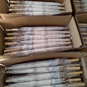 P261-Parasol de décoration pour petits enfants, accessoires de parasol en <span class=keywords><strong>dentelle</strong></span> blanc <span class=keywords><strong>ivoire</strong></span> pour mariée mariage, contrôle manuel pour enfants - Product Image 6