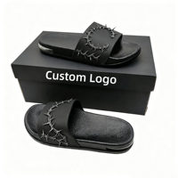 Claquettes en caoutchouc 3D personnalisées, antidérapantes, avec logo de club, semelles en PVC, haute qualité, pour hommes, soutien de la voûte plantaire, OEM ODM, marque