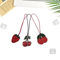 Décoration suspendue en tissu brodé et perlé à la main, motif citrouille, légumes et fruits, avec attaches pour sacs et ornements de téléphone portable