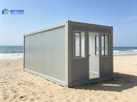 Maison conteneur pliable prête à l'emploi avec système solaire hors réseau pour abri d'urgence et secours en cas de catastrophe