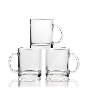 Baiyin, venta al por mayor, vasos de sublimación para beber en blanco, taza de cerveza, taza de vidrio transparente, 11oz, personalizada