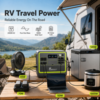Station d'alimentation portable Fossibot 2400W 2048Wh LiFePO4, alimentation de voyage pour camping-car, onduleur à onde sinusoïdale pure, 16 ports avec prise RV