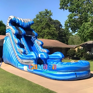 Grand toboggan gonflable aquatique, château gonflable géant avec toboggan aquatique, toboggan aquatique Blue <span class=keywords><strong>Crush</strong></span> et piscine - Product Image 1