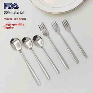 Cuchara de Postre de Acero Inoxidable 304 1810, Cuchara de Café para Uso Doméstico, Juego de Cubiertos con Cuchillo y Tenedor, Cuchara Pequeña para Mesa - Product Image 3