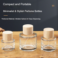 Flacons de parfum minimalistes en verre avec bouchons en bois - 30 ml, 15 mm, baïonnette, sérigraphiés, design épaissi transparent pour le voyage et la personnalisation