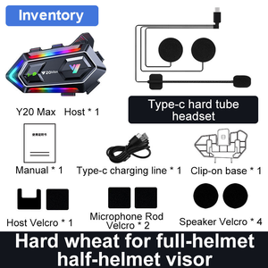 <span class=keywords><strong>Casque</strong></span> d'intercom <span class=keywords><strong>pour</strong></span> <span class=keywords><strong>moto</strong></span>, double réduction de bruit, <span class=keywords><strong>casque</strong></span> sans fil, étanche IPX6, lumière RVB, écouteurs avec microphone - Product Image 2