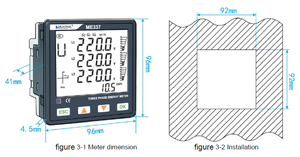 Medidor de potencia digital inteligente ME337, Chip superior, función estable, montado en panel, medidor <span class=keywords><strong>visual</strong></span>, voltaje de corriente, comunicación trifásica RS485 - Product Image 2