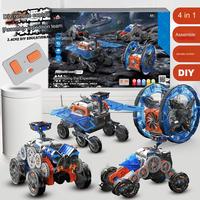Lehoo Juguetes Juegos de bloques de construcción Juguete 4 en 1 DIY Transforming STEM Robot Programación Stunt Car Electric RC Car