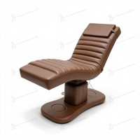 Lit de Luxe Électrique pour Extensions de Cils, Lit Facial en Cuir Couleur Chocolat, Lits et Tables de Massage Motorisés, Lit de Beauté, Mobilier de Salon