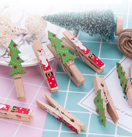 Grandes chevilles artisanales en bois personnalisées de 72mm pour la décoration murale peinte des vacances de Noël