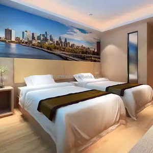 Cost-Effective <b>Full</b> Hotel Bedroom Furniture <b>Sets</b> Wood Twin <b>Bed</b> Frame With Nightstand Headboard Desk Chair Side Table & TV Stands - Product Image 1