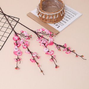 Fleurs artificielles en soie style fleur de prunier chinoise, décoration de table à manger, table basse, ornement de vase pour salon - Product Image 2