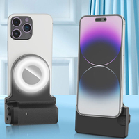 Support de téléphone magnétique avec lumière LED pour selfie, télécommande, matériau ABS, compatible iPad, portable, flexible, pour lit et bureau