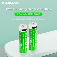 Поставка с фабрики PUJIMAX, 2 шт., 4 шт. USB-C перезаряжаемые литий-ионные аккумуляторы 1100mWh 1,5 V с 1 зарядным кабелем
