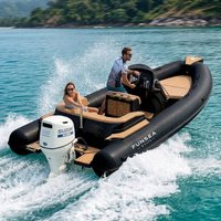 Bateau semi-rigide de luxe en Hypalon PVC de 5,8 m avec console centrale, coque en fibre de verre, bateau pneumatique rigide, yacht de sport, tender pour 8 personnes