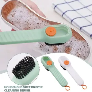 Multifunctional Soft Bristle Household Cleaning Brush Long Handled <b>Shoe</b> Brush with Color Contrast Cleaning Tool - Product Image 2
