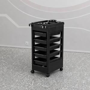 Carrito de Peluquería Negro con Ruedas y Cajones Extraíbles de Doble <span class=keywords><strong>Cara</strong></span> - Product Image 1